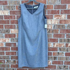 Kasper NWT Gray Black Shift Dress Size 16 Seperates Lined Career Business Summer